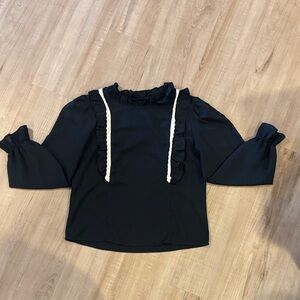CBR Black Blouse with Ruffle Detail